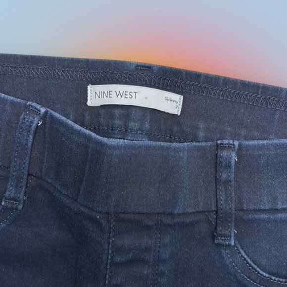 NINE WEST Women’s 2 Dark Blue Pull On Skinny Jeans NEW - Picture 4 of 4